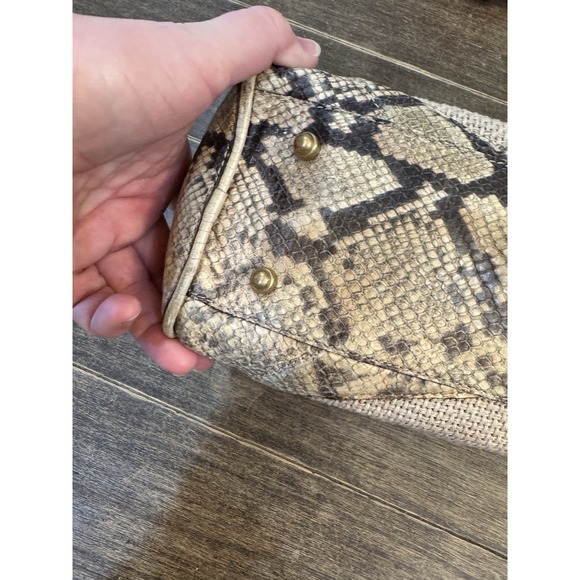 Brahmin‎ Small Caroline satchel bag in a textured canvas Snakeskin Embossed - Picture 7 of 16